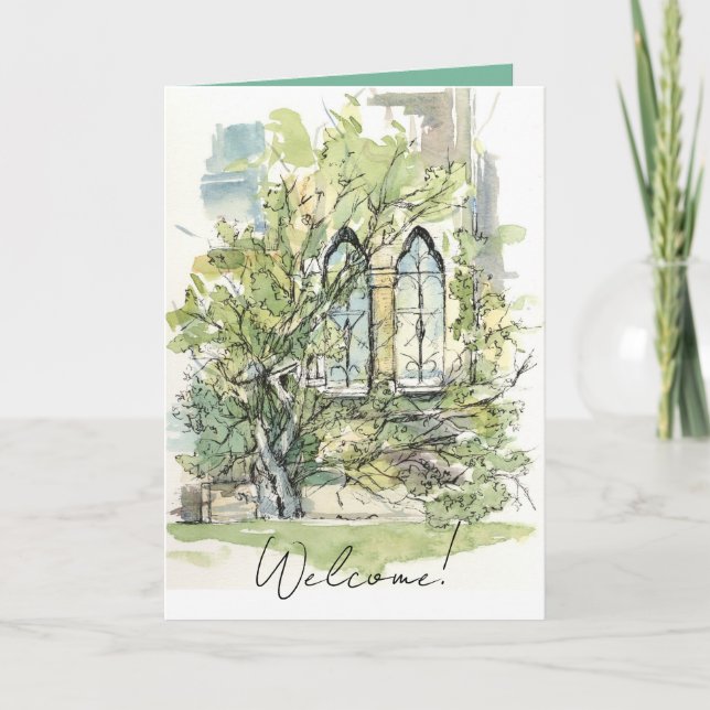 Tarjeta Welcome New Church Member Ivy Windows (Anverso)
