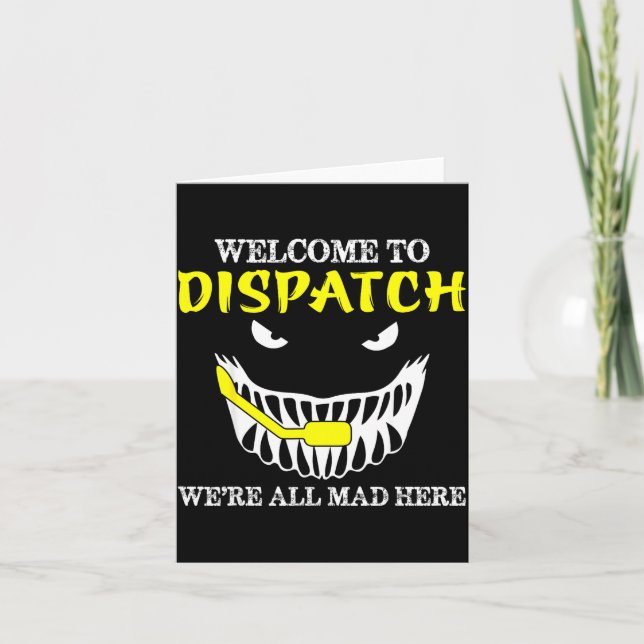 Tarjeta Welcome To Dispatch Funny 911 Dispatch Halloween S (Anverso)