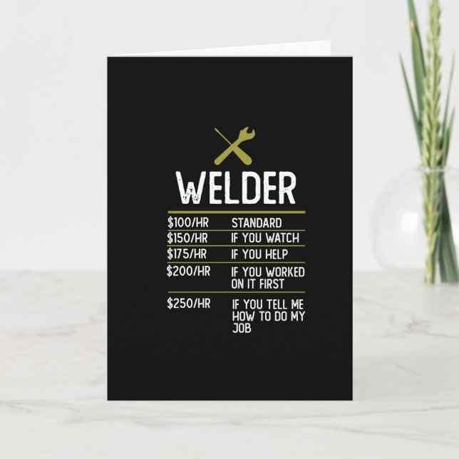 Tarjeta Welder Welding Gift Idea actual (Anverso)