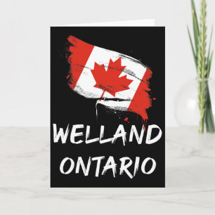 Tarjeta Welland Ontario Canadá Bandera de salpicaduras Via