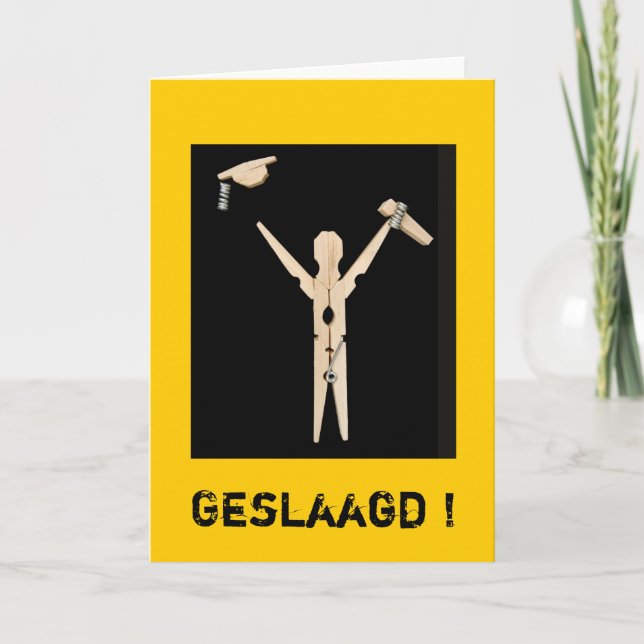 Tarjeta Wenskaart geslaagd (Anverso)