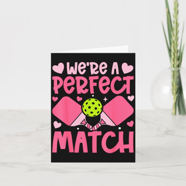 Tarjeta We're A Match Ckleball Couple Paddle Hearts Valent (Anverso)