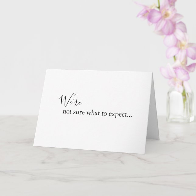 Tarjeta We're Not Sure What To Expect Baby Announcement  (Orquídea)