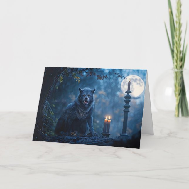 Tarjeta Werewolf Happy Halloween Super Spooky (Anverso)