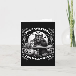 Tarjeta Werewolf Solamente Espera Por Halloween Spooky Sca