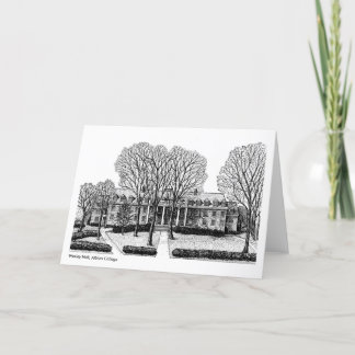 Tarjeta Wesley Pasillo, universidad de Albion, notecard