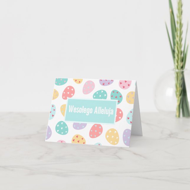 Tarjeta Wesołego Alleluja, pascua feliz polaca (Anverso)