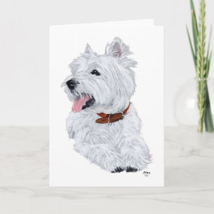 Tarjeta West Highland White Terrier alegre