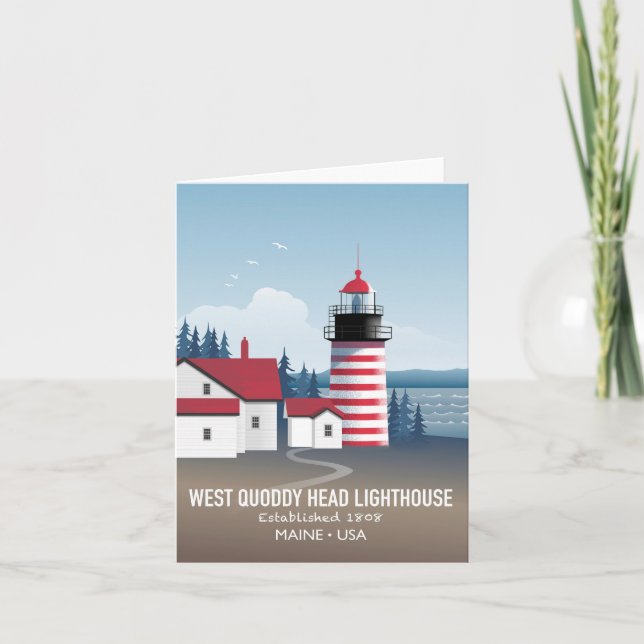 Tarjeta West Quoddy Head Lighthouse (Anverso)