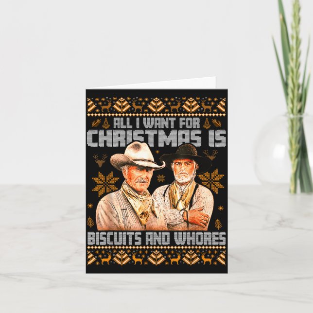 Tarjeta Western Biscuits And S Christmas Ugly  (Anverso)