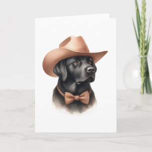 Tarjeta Western Cowboy Black Lab Blank Greet
