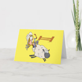 Tarjeta Western Cowboy Cowgirl Rodeo Mutton Bustin