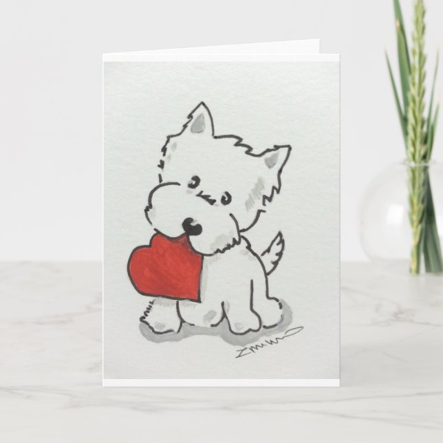 Tarjeta Westie Con Corazón (Anverso)