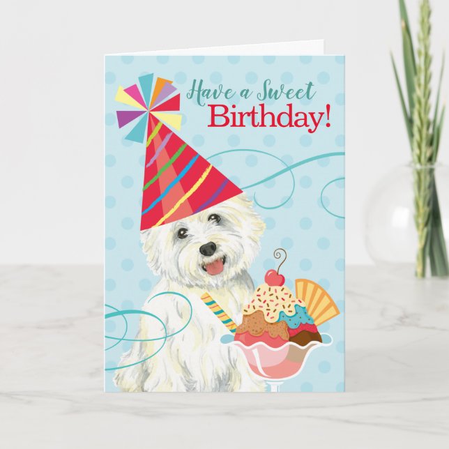 Tarjeta Westie de cumpleaños dulce (Anverso)