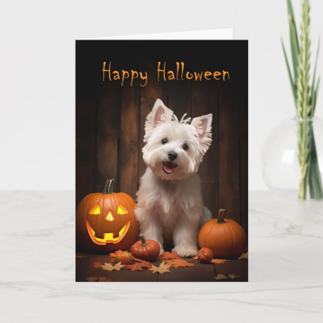 Tarjeta Westie Halloween (Anverso)