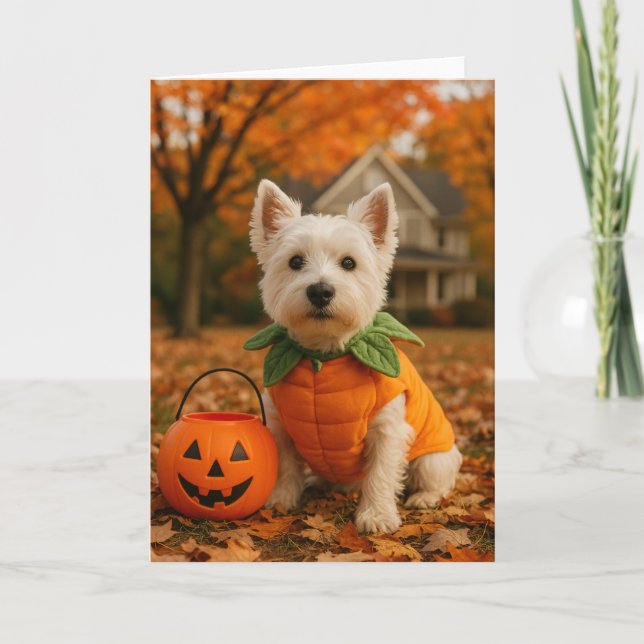 Tarjeta Westie Halloween (Anverso)