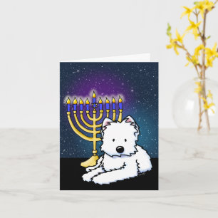 Tarjeta Westie Hanukkah Menorah Card