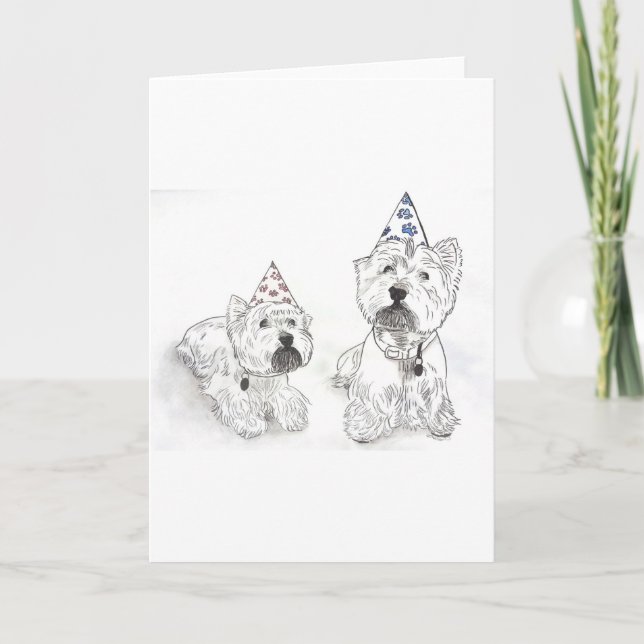 Tarjeta Westie Happy Birthday (Anverso)