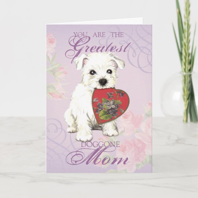 Tarjeta Westie Heart Mom (Anverso)