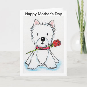Tarjeta Westie Mother's Day card mamá nana mummy