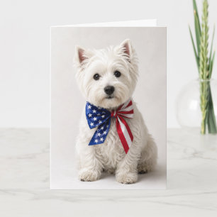 Tarjeta Westie Patriótico de West Highland Terrier 4 de Ju