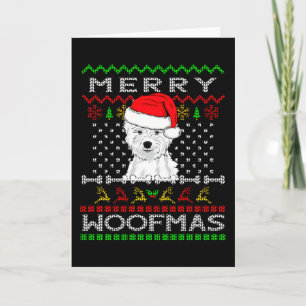 Tarjeta Westie Perro Feliz Woofmas Navidad