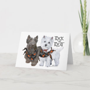 Tarjeta Westie Scottie Truco o trato