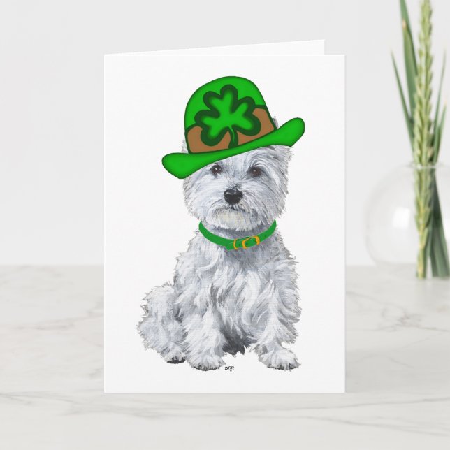 Tarjeta Westie St Patricks Day (Anverso)