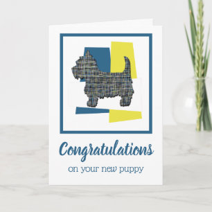 Tarjeta Westie Terrier Perro Cachorro Felicitaciones Salud