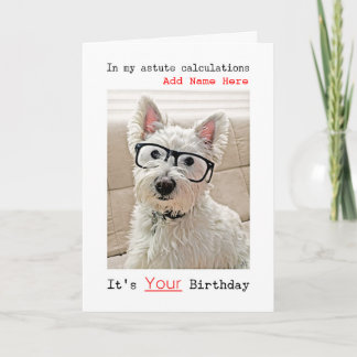 Tarjeta Westie's With Glasses, Happy Birthday, Add Name