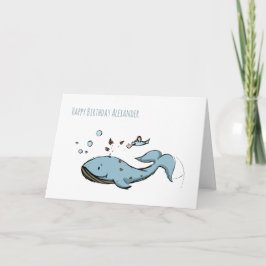 Tarjeta Whale shooting cupcakes Birthday Greeting
