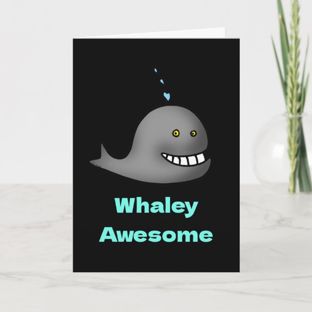 Tarjeta Whaley Awesome Funny Gracias (Anverso)