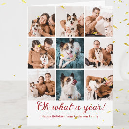 Tarjeta What A Year Review Christmas Family Photo Collage 