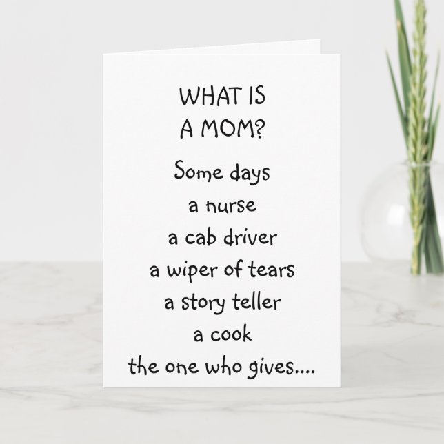 TARJETA "WHAT IS A MOM" - MOM'S BIRTHDAY (Anverso)
