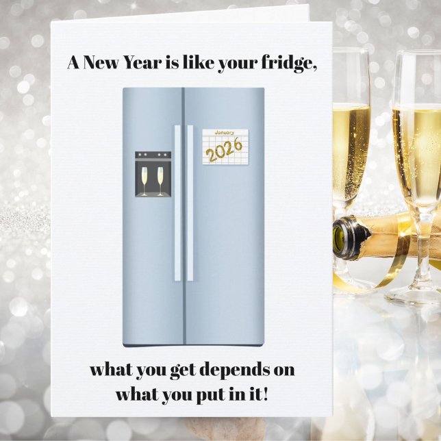 Tarjeta What’s in Your New Year Fridge? Happy New Years (Subido por el creador)