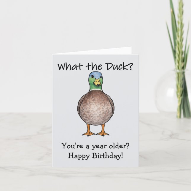 Tarjeta What The Duck Geburtstagskarte (Anverso)