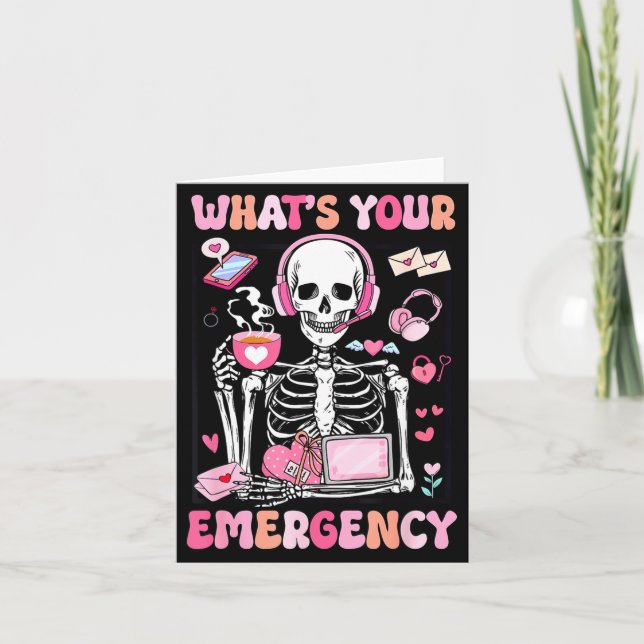 Tarjeta What's Your Emergency Valentines Day 911 Dispatche (Anverso)