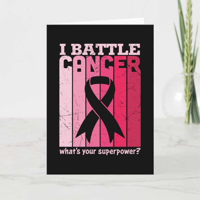 Tarjeta What's Your Superpower Breast Cancer Awareness (Anverso)