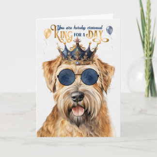 Tarjeta Wheaten Terrier Dog King por día cumpleaños divert