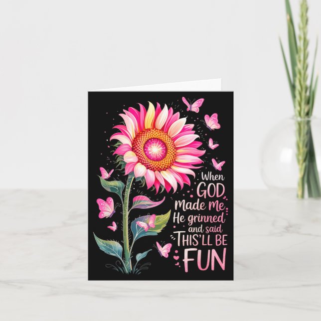 Tarjeta When God Made Me He Grinned And Said Funny Bday Sa (Anverso)