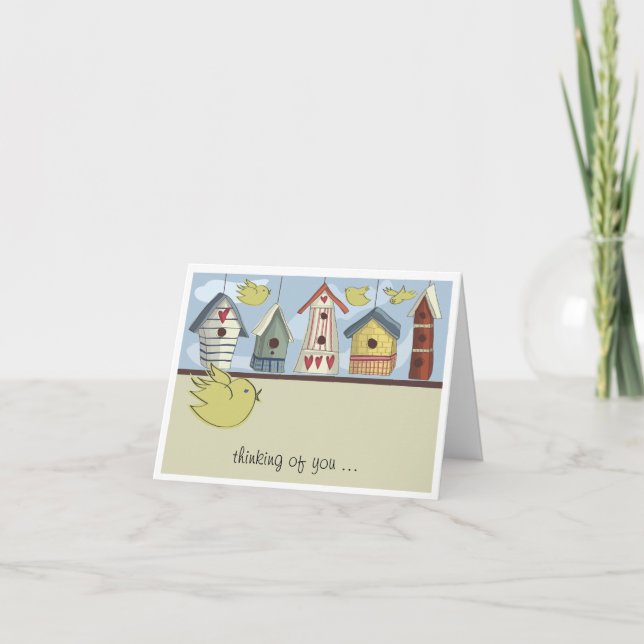 Tarjeta Whimsical Birdhouses Notecard (Anverso)