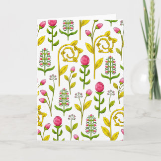 Tarjeta Whimsical Botanical Floral Pattern Blank
