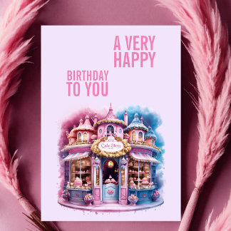 Tarjeta Whimsical Cake Shop My Little Princess Cakes