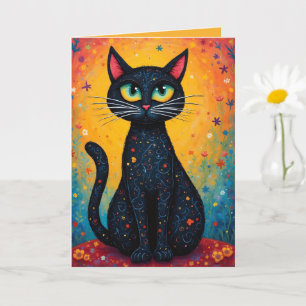Tarjeta Whimsical Cat Blank DIY Textos