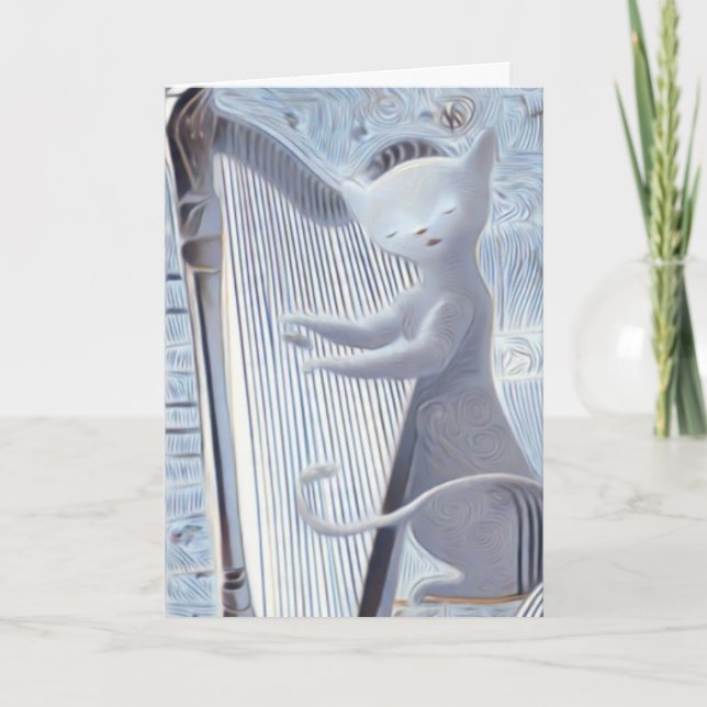 Tarjeta Whimsical Cat Music – Greeting Card (Anverso)