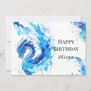 Tarjeta Whimsical Digital Dragon Birday