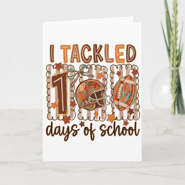 Tarjeta Whimsical Doodle I Tackled 100 Days School  (Anverso)