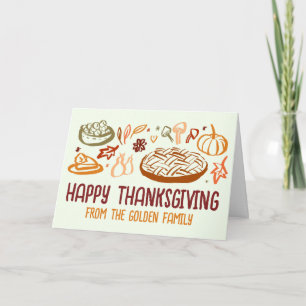 Tarjeta Whimsical Feliz Día de Acción de Gracias Vegan