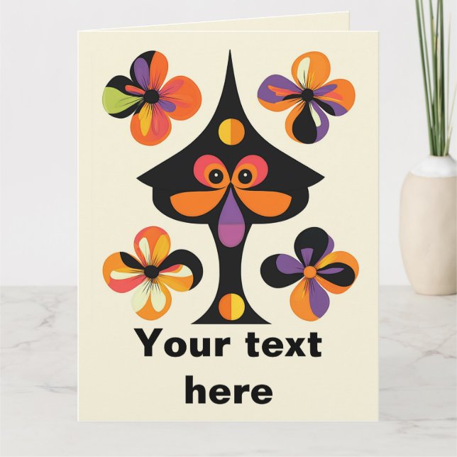 Tarjeta Whimsical Fun Holiday cumpleaños (Anverso)