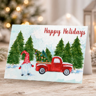 Tarjeta Whimsical Happy Holidays Gnome